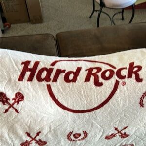 Hard Rock Cafe White and Red Logo Sherpa Blanket